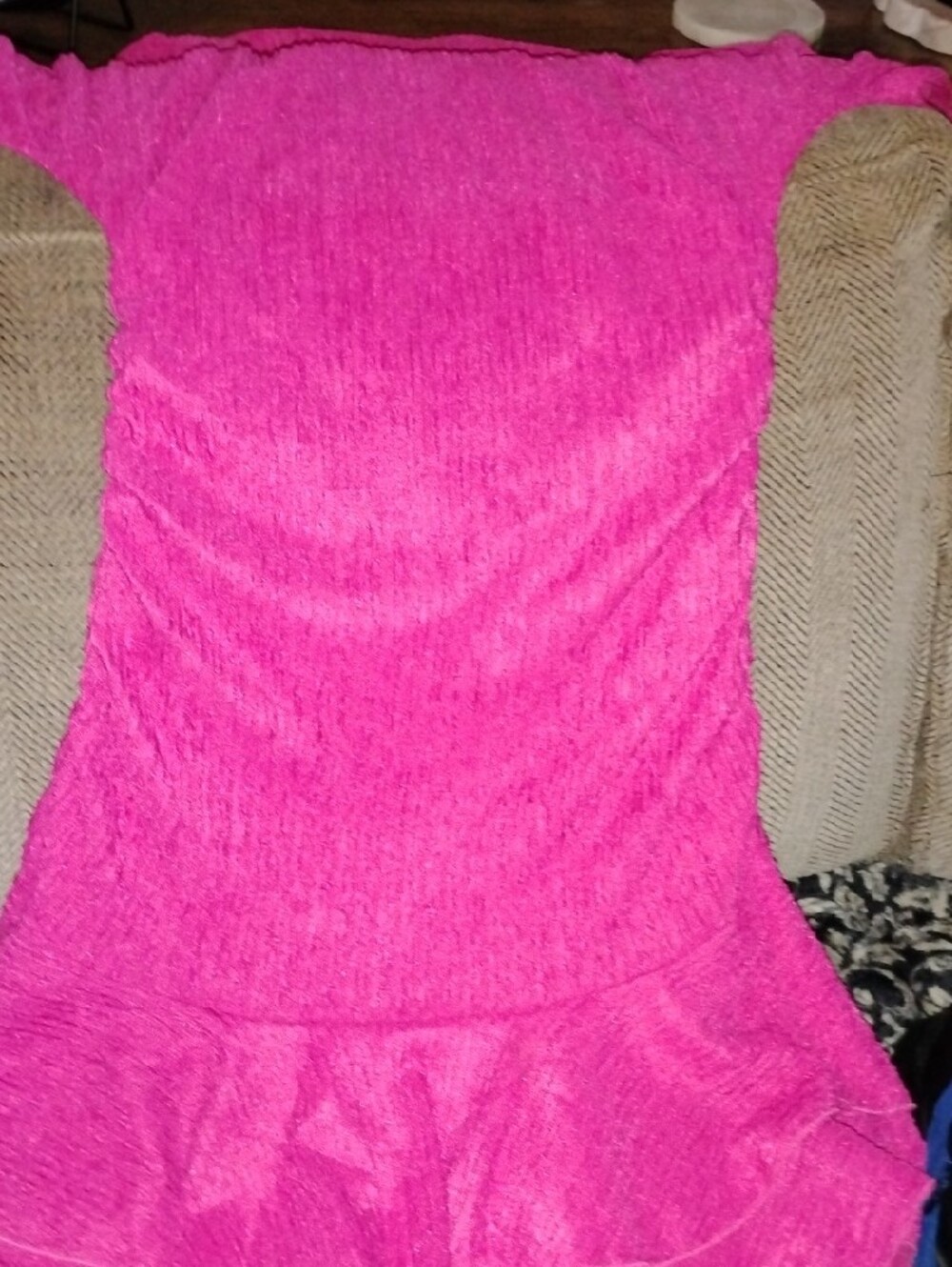 Womens Pink Ruffle Hem Knit Dress - Picture 6 of 7